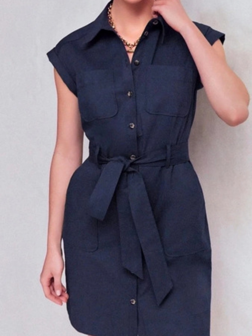Caslon Utility Shirt Dress in Black Size Small NWT